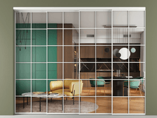 Перегородка Формато внутри проёма 4 створки с синхронным механизмом