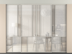 Перегородка Мозаик внутри проёма скрытое крепление в потолок 4 створки