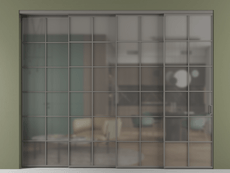 Перегородка Формато внутри проёма 4 створки с синхронным механизмом