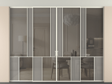 Перегородка Мозаик внутри проёма скрытое крепление в потолок 4 створки