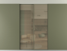 Перегородка Formato внутри проёма скрытое крепление в потолок 2 створки