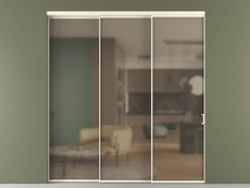 Перегородка Formato внутри проёма 3 створки с синхронным механизмом