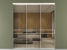 Перегородка Formato внутри проёма 3 створки с синхронным механизмом