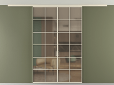 Перегородка Формато вдоль стены на потолок 2 створки