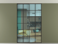 Перегородка Formato внутри проёма скрытое крепление в потолок 2 створки