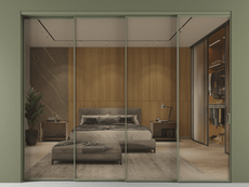 Перегородка Формато внутри проёма 4 створки с синхронным механизмом