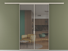 Перегородка Formato вдоль стены 2 створки