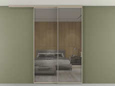 Перегородка Formato вдоль стены на потолок 2 створки с синхронным механизмом