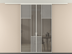 Перегородка Мозаик вдоль стены на потолок 2 створки