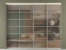 Перегородка Formato внутри проёма 4 створки с синхронным механизмом