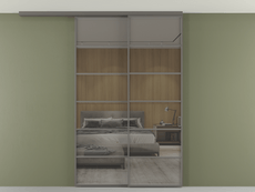 Перегородка Формато вдоль стены на потолок 2 створки с синхронным механизмом