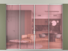 Перегородка Formato внутри проёма четырёхстворчатая со скрытым креплением в потолок