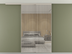 Перегородка Formato вдоль стены на потолок 2 створки с синхронным механизмом