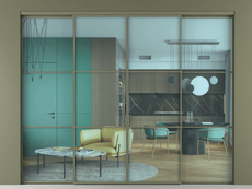 Перегородка Формато внутри проёма 4 створки