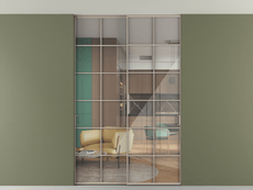 Перегородка Формато внутри проёма скрытое крепление в потолок 2 створки