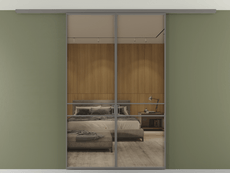 Перегородка Формато вдоль стены на потолок 2 створки