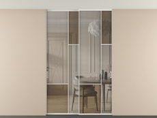 Перегородка Mosaic внутри проёма двустворчатая со скрытым креплением в потолок