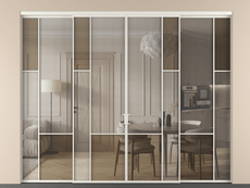 Перегородка Mosaic внутри проёма четырёхстворчатая