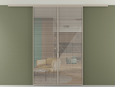 Перегородка Formato вдоль стены на потолок 2 створки