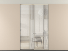 Перегородка Мозаик внутри проёма скрытое крепление в потолок 2 створки