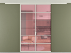 Перегородка Формато вдоль стены на потолок 2 створки