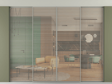 Перегородка Formato внутри проёма скрытое крепление в потолок 4 створки