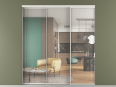 Перегородка Формато внутри проёма 3 створки с синхронным механизмом