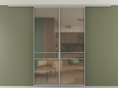 Перегородка Формато вдоль стены на потолок 2 створки