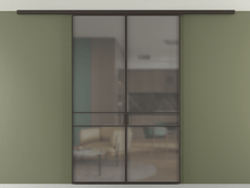 Перегородка Формато вдоль стены на потолок 2 створки