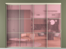 Перегородка Формато внутри проёма 4 створки с синхронным механизмом