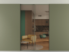 Перегородка Formato внутри проёма скрытое крепление в потолок 2 створки