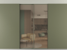 Перегородка Формато внутри проёма скрытое крепление в потолок 2 створки