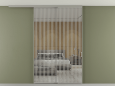 Перегородка Formato вдоль стены на потолок 2 створки с синхронным механизмом