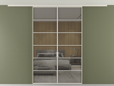 Перегородка Формато вдоль стены на потолок 2 створки