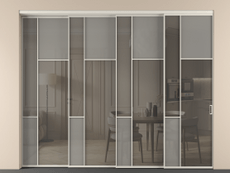 Перегородка Мозаик внутри проёма 4 створки с синхронным механизмом