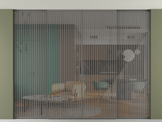 Перегородка Формато внутри проёма скрытое крепление в потолок 4 створки