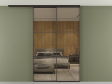 Перегородка Формато вдоль стены на потолок 2 створки с синхронным механизмом