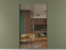 Перегородка Formato внутри проёма 2 створки