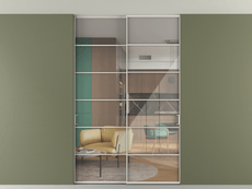 Перегородка Formato внутри проёма скрытое крепление в потолок 2 створки