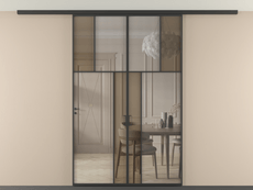 Перегородка Mosaic вдоль стены на потолок двустворчатая