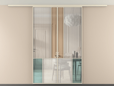 Перегородка Mosaic вдоль стены на потолок 2 створки