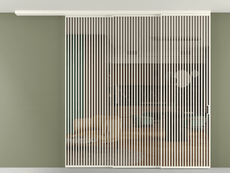 Перегородка Формато вдоль стены на потолок 3 створки с синхронным механизмом