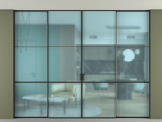 Перегородка Формато внутри проёма скрытое крепление в потолок 4 створки