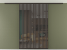 Перегородка Formato вдоль стены на потолок 2 створки