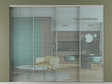 Перегородка Формато внутри проёма 4 створки с синхронным механизмом