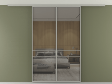 Перегородка Formato вдоль стены на потолок 2 створки