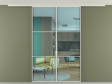 Перегородка Формато вдоль стены на потолок 2 створки