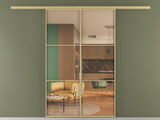 Перегородка Формато вдоль стены 2 створки