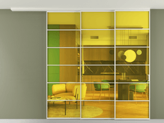 Перегородка Формато вдоль стены на потолок 3 створки с синхронным механизмом