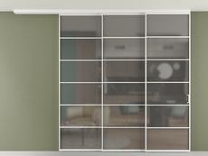 Перегородка Формато вдоль стены на потолок 3 створки с синхронным механизмом